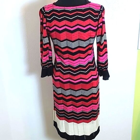 Sangria Multi-Colored Wavy Striped Sweater Dress, Size Medium, NWOT - Picture 6 of 8